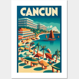 A Vintage Travel Art of Cancun - Mexico Posters and Art